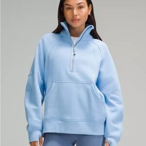 Women's Light Blue Half-Zip Pullover